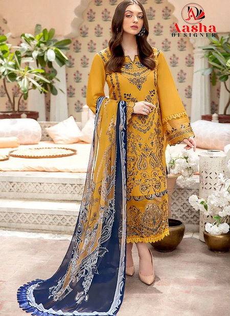 Aasha 1183 Printed Cotton Dupatta Pakistani Salwar Suits Wholesale Online
